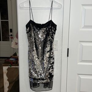 Dave & Johnny Silver Sequin Mini Dress 3/4